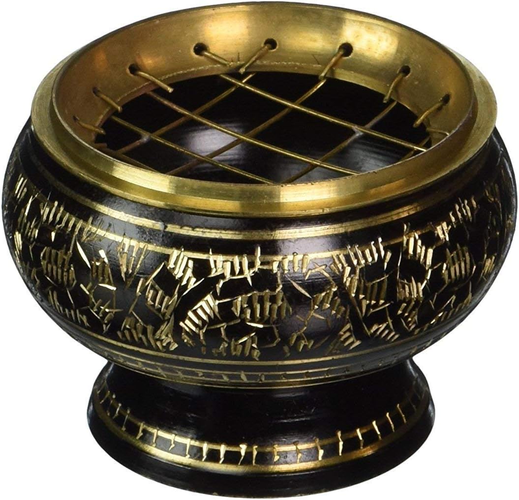 PAWSAM Brass Charcoal Screen Incense Burner Incense Holder