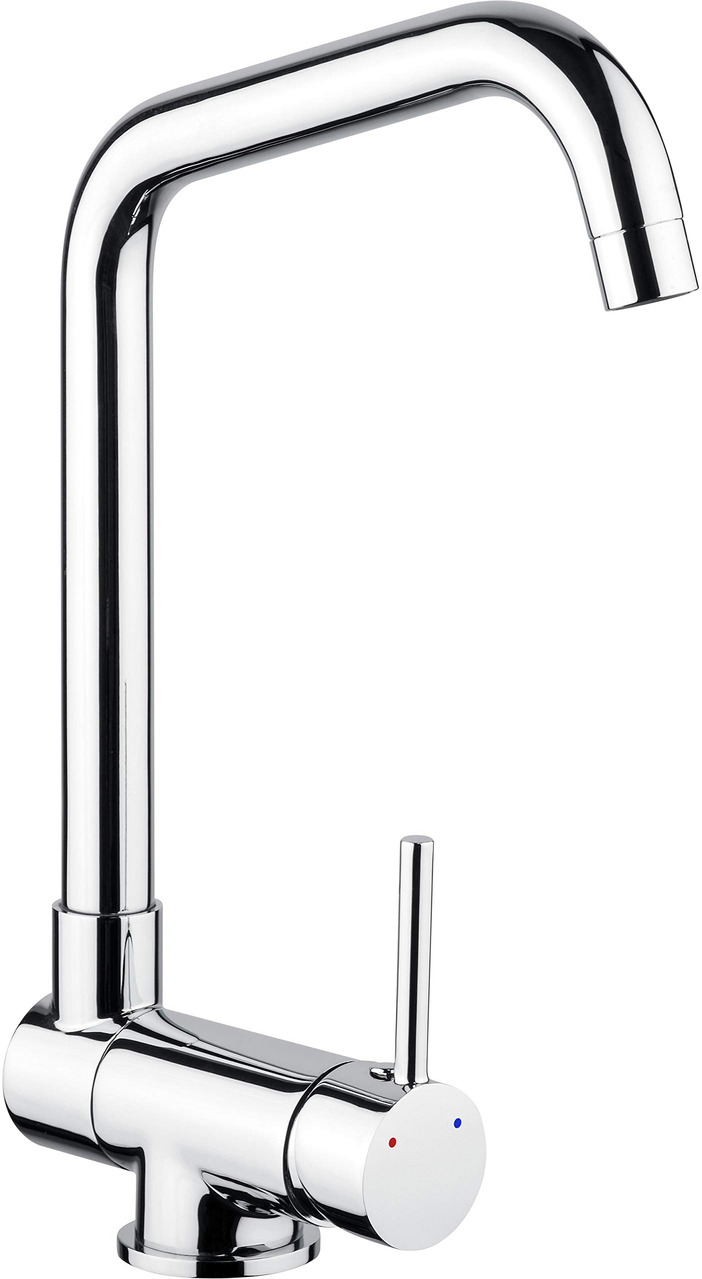 Cornat Arade ARA58 Single-Lever Sink Mixer Tap - High & 360° Swivel Spout/High Pressure Fitting/Kitchen Tap for Window Mounting/Tap