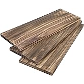 Onlytak Multifunction Unfinished Paulownia Wood, 3-Pack, Carbonized Black | Lightly Burnt Surface Finish, Wood for Crafts, Signs, Wall Decorations, Storage Shelves, 16.5"x5.9"x0.59", Blank Wood Signs
