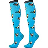 Junely Compression Socks for Women Knee High Stockings for Running Athletic Nurses Work Support Travel Flight Sports Gifts