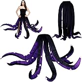 Funtery Women Octopus Costume Halloween Octopus Tentacles Dress Sea Witch Costume for Adults Cartoon Cosplay Party