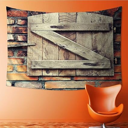 Amazon Com Also Easy Wall Tapestries Ural Material Wooden Window