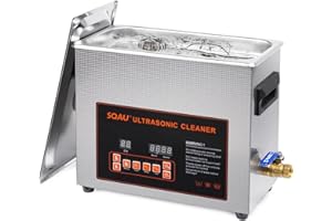SQAU Ultrasonic Cleaner Machine 6L with Heater and Timer, Lab Proffessional Ultra Sonic Cleaner Machine for Jewelry Glasses Cleaner 304 Stainless Steel Ultra Sonicare Cleaner