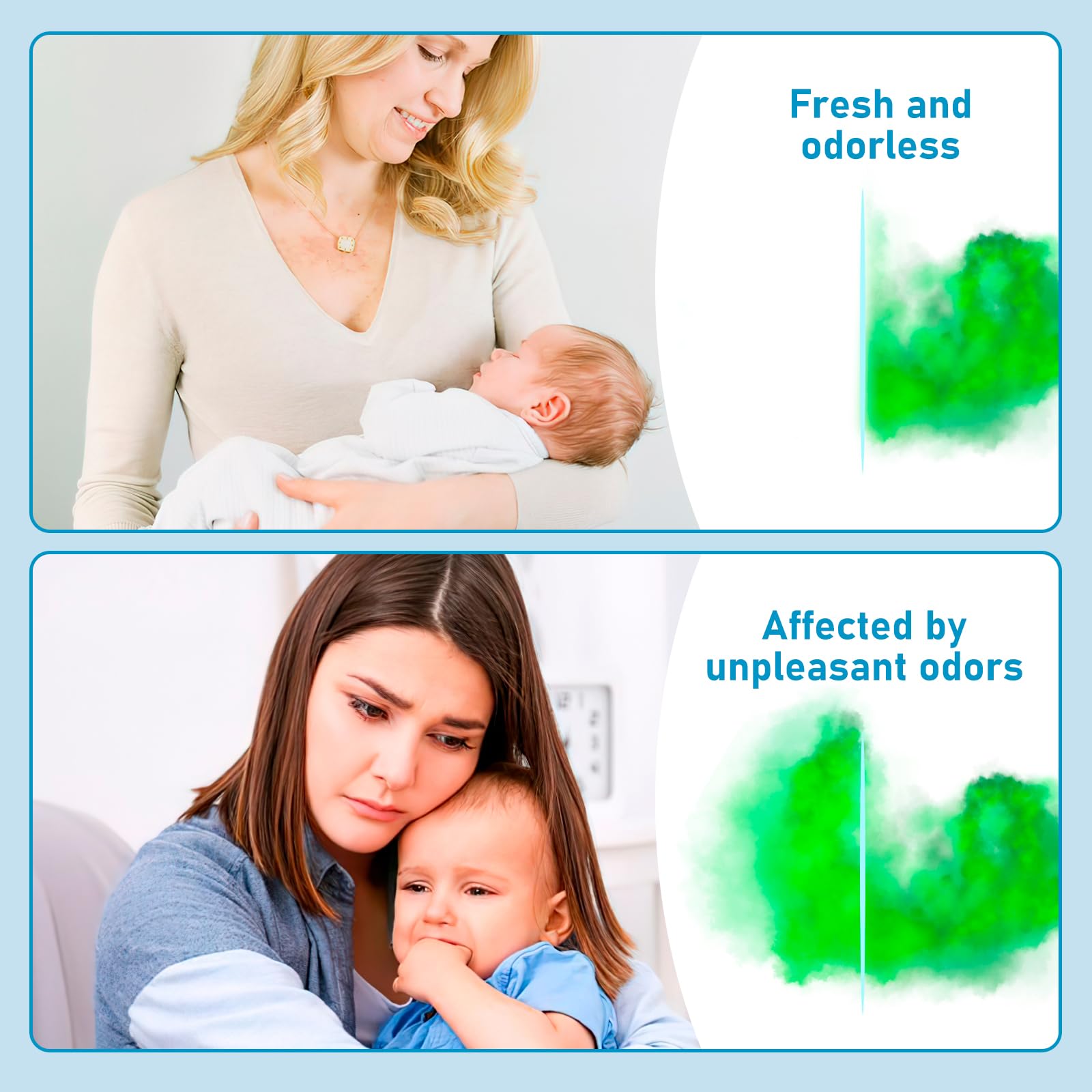 Nappy Bin Refills, 10PCS Nappy Disposal Bags Disposable Diaper Pail Plastic Bags, Diaper Bag Refills Compatible with Angelcare/Tommee Tippee Sangenic and Platex Diaper Genie Diaper Pail, Blue