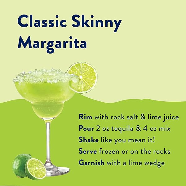 JORDAN’S SKINNY MIXES SUGAR FREE MARGARITA MIX, FLAVORED COCKTAIL MIXER FOR DRINKS, FRESH LIME DRINK FLAVORING FOR COCKTAILS & MOCKTAILS, LOW CALORIE, GLUTEN FREE, KETO FRIENDLY, 32 FL OZ, 1 PACK