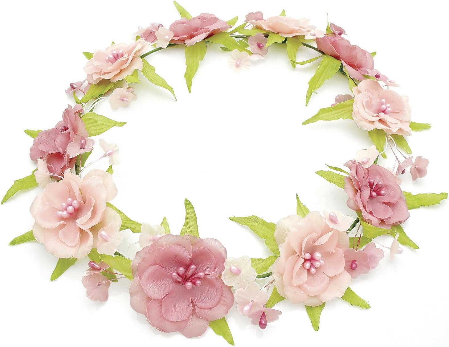 HA28563 Pink tone flower crown Headband Bridesmaid Bridal Festival Wedding