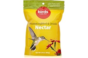 Birds Choice Hummingbird & Oriole Nectar | Pure & Healthy Sucrose Nectar for Birds | Easy Mix Concentrate | Natural Flower Sugar Alternative, No Additives | Safe for Feeders | 24 oz Resealable Pouch