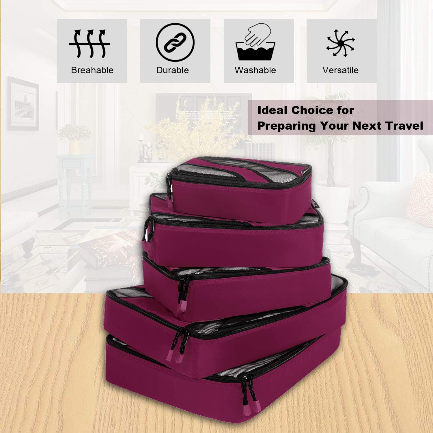 packing cubes with ykk zippers