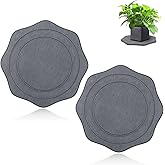 seaflash Plant Saucer for Indoors, 2 Packs 8 inch, Diatomaceous Earth Pot Saucers No Holes, Instant Dry Plant Drainage Trays for Pots, Dark Gray
