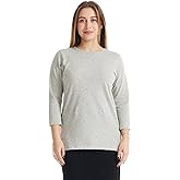 ESTEEZ 3/4 Sleeve Crew Neck Cotton T-Shirt for Women - Relaxed Fit - Base Layering Top