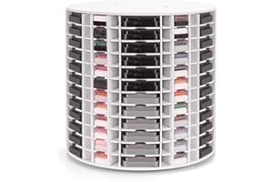 Krafetto Rotating Ink Pad Storage Organizer Rack, 72 Grids for 3" x 3" Ink Pads, 72 Grids for Mini Cube Caddy Ink Pads, Craft Stamp Pad Holder for Desktop