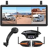AUTO-VOX RV Backup Camera Wireless System: Rear & Side Cameras with 7.2" HD Split-Screen Monitor and Flexible Suction Mount,