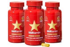 HAIRtamin Advanced Formula Hair Growth Supplement for Women & Men, Supports Stronger, Longer, Visibly Thicker Hair, With 5000