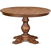 Luxe by East West Furniture FE5-0N-TP - Kitchen Table with 48" Acacia Wood Round Tabletop, Antique Walnut Finish