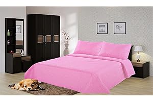 GENERIC Gorgeous Home Linen Nena King Coverlet Bedspread Stippling Stitch Bed Dressing Reversible (Light Pink)