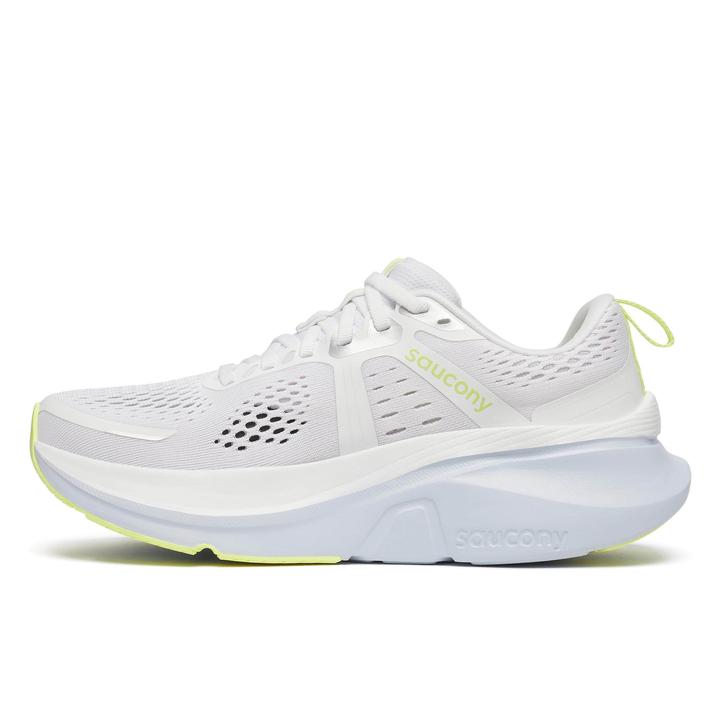 Saucony Women's Guide 18 Sneaker, White/ICE MELT, 7