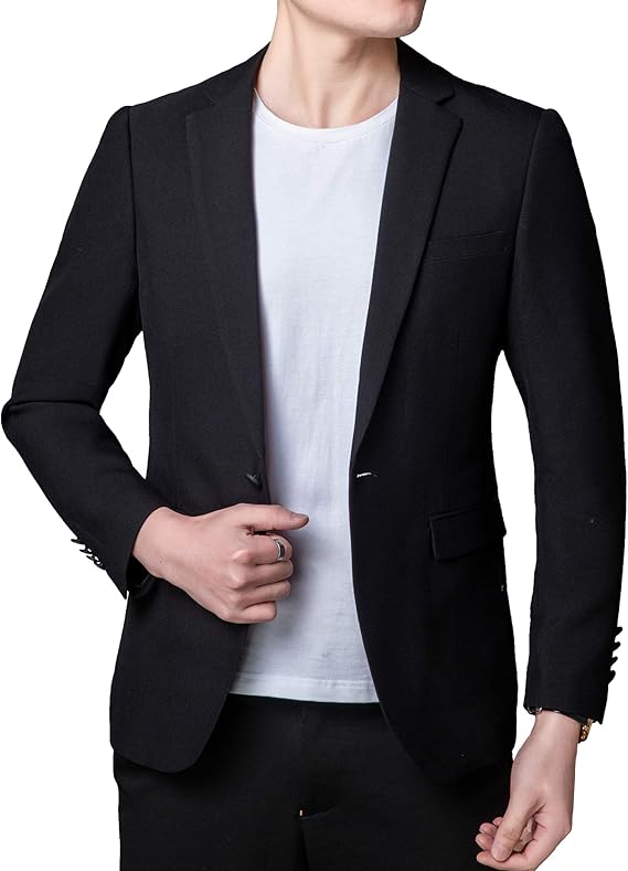 Amazon テーラードジャケット メンズ ビジネス カジュアル ファッションスーツ 通勤 細身 トップス 春 秋 ブレザー 高級感 ブラック コート ジャケット 通販