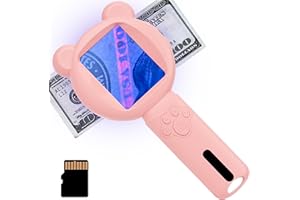 TINYLENS Bear Kid Microscope, 2.8'' Screen Mini Microscope for Kids, Portable Pocket Scope, Educational Science Kit,Christmas Birthday Gifts for Age 3-8 Girls&Boys (Pink)