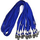 Ollain Badge Lanyards Neck Bulk Cruise Lanyards Blue Lanyard with Clip for ID Card Name Tags Badge Holders (Blue, 50 Pack)