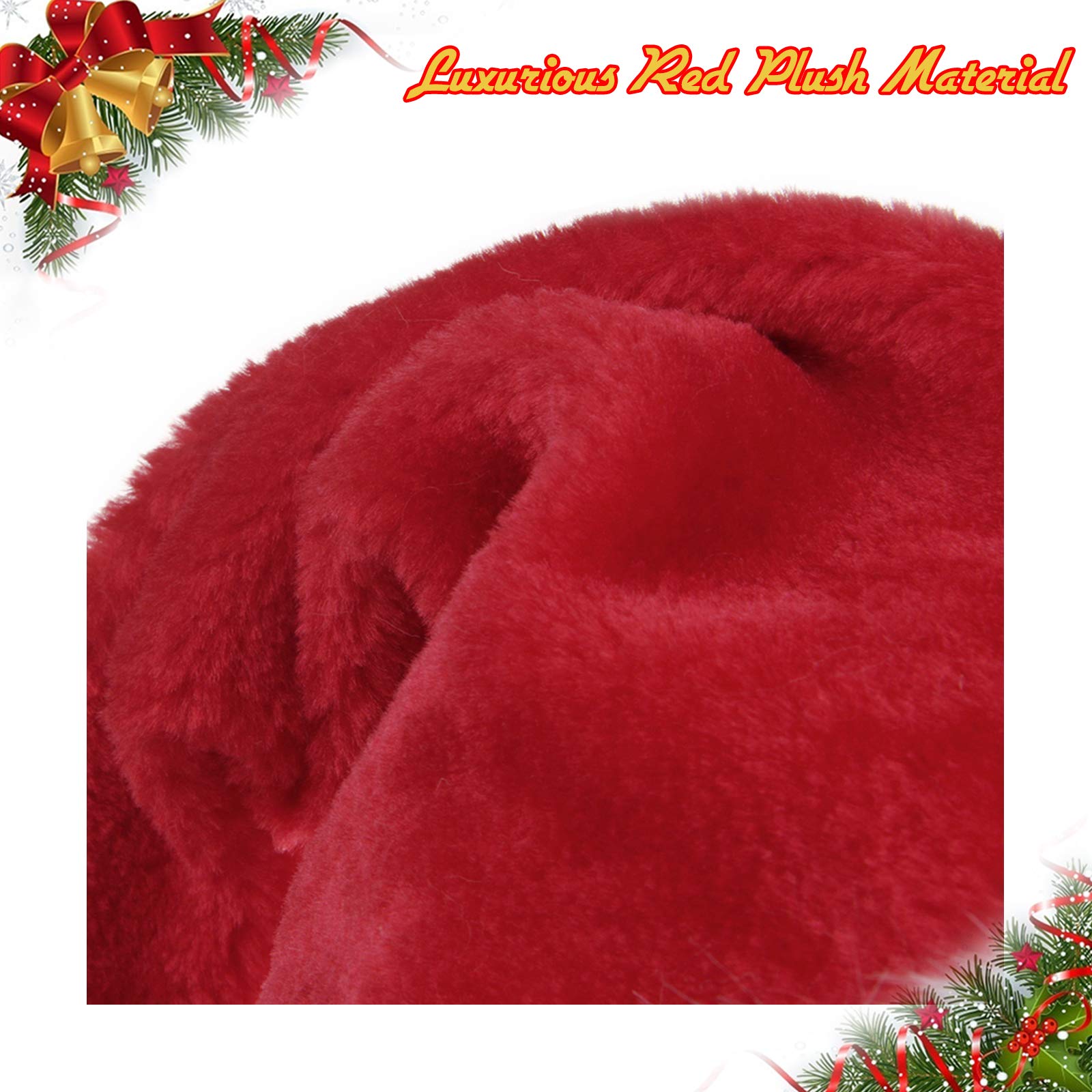 BALORAY Santa Hat for Adults Big Santa Hat Comfort Double Liner Plush Red Velvet
