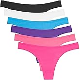 ANZERMIX Women's Breathable Cotton Thong Panties Pack of 6