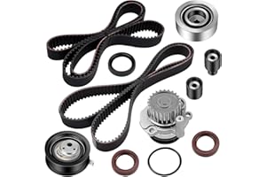 ECCPP Timing Belt Kit with Water Pump Compatible 1998 1999 2000 2001 2002 2003 2004 For Volkswagen Beetle For Golf For Jetta 038109244E 058109244 038109244M