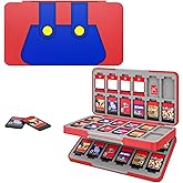 MoKo 48 Game Card Case for Nintendo Switch 2 / Switch OLED / Lite, Portable Game Storage Holder Case with 48 Game Card Slots & 24 Micro SD Cards Slots, Red Blue