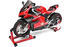 RZAPE Motorcycle Model Kits for Adults Die Cast Motorcycles V4S 1:7 Scale Alloy Motorcycles Model Kit Toy motorcycles That Can Be Started and Spray Power Motos De Coleccion Gifts for Motorcycle Lovers