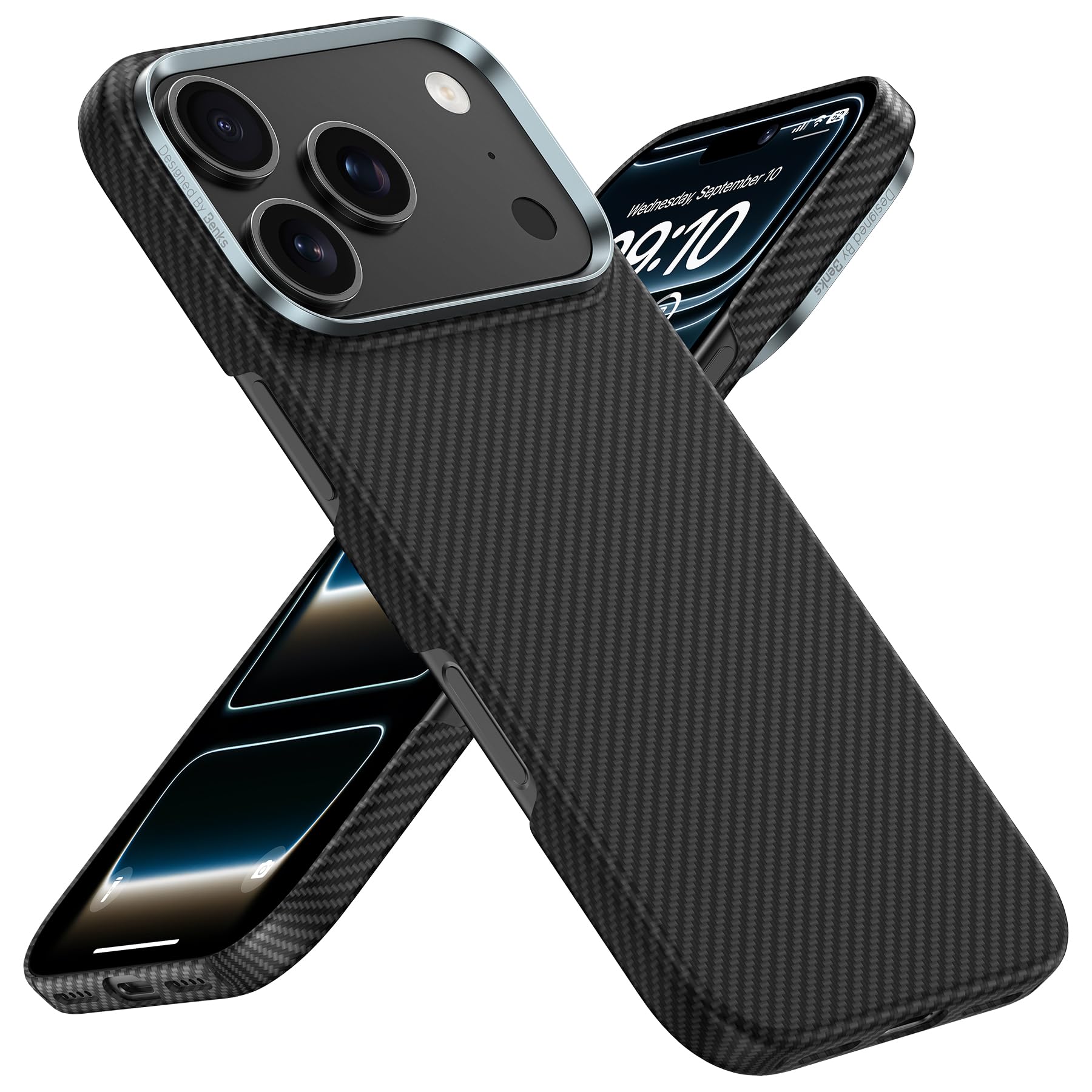 Photo 1 of BENKS ArmorAir Case for iPhone 17 Pro, Compatible with Magsafe, Ultra Slim & Lightweight Minimalist Case Built with Dupont Kevlar Aramid Fiber, Black