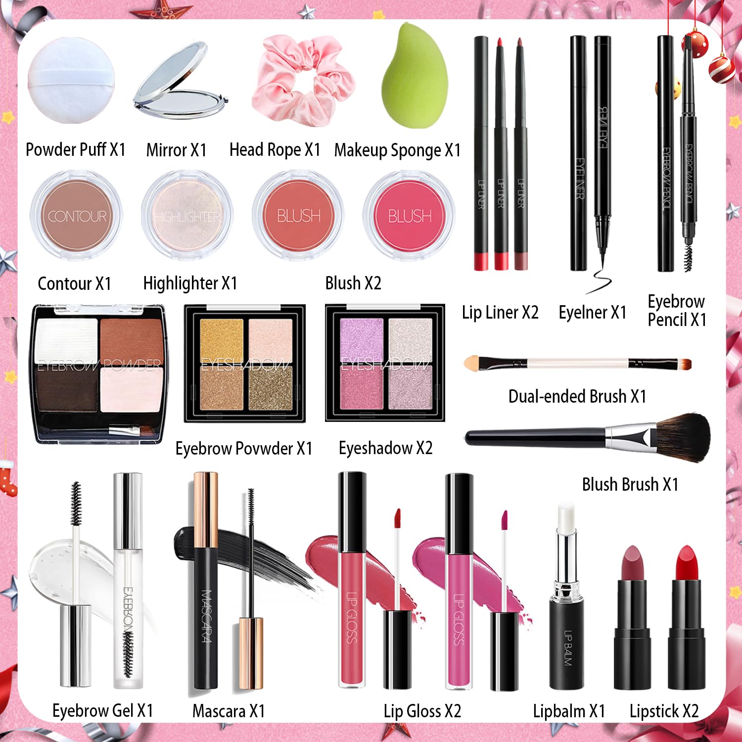 Makeup Advent Calendar 2025 Teen Girls Women Beauty Countdown Calendar Christmas Gifts for Women Teen Girl Trendy Stuff Unique Makeup Set Gifts Mascara Lipstick Blush Eyebrow Gel Eyeshadow