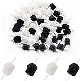 QTEATAK 50Pcs Self-Lock Micro Push Button Switch Latching Mini ON/Off | DC 30V 1A, for DIY Lighting Projects Like Lamp Light Wall Outlet SMD Flashlight Type 1208 (Black &amp; White)