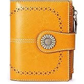 SENDEFN Small Womens Wallet Leather Bifold Card Holder RFID Blocking with Zipper Coin Pocket
