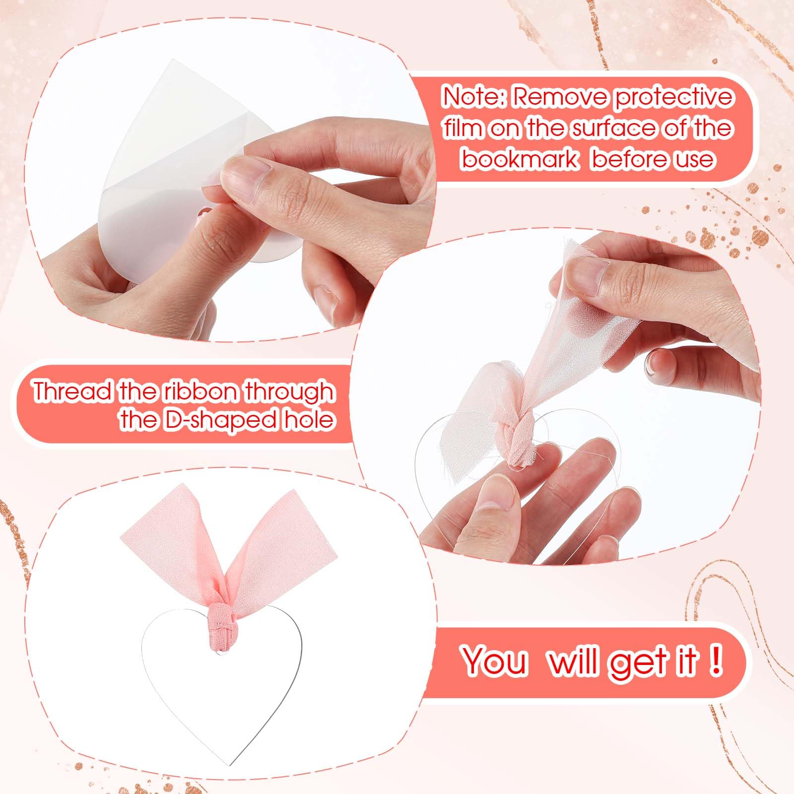 Bookmark Seating Card Mua Noveread 100 Pcs Clear Acrylic Place Cards Blank DIY Bookmark ...