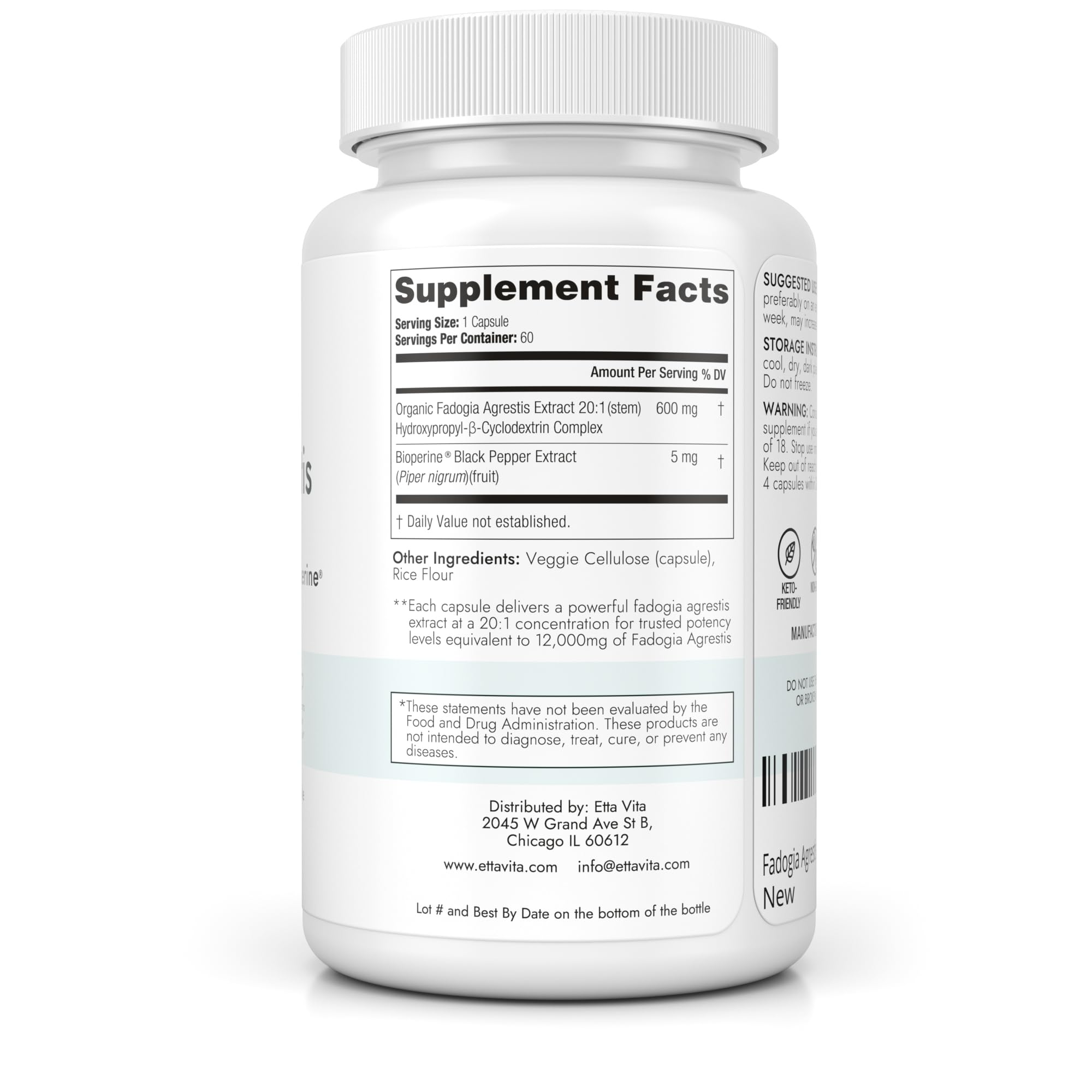 Organic Fadogia Agrestis 600mg for Natural Test Support (2X More Pure - 3X More Absorbent) Athlete Approved - Supports Muscle Growth & Recovery, Healthy Energy Levels, Drive, Stamina & Mood - 60ct