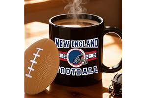 KIRADDLE 2 in 1 Football Fan Ceramic Coffee Mug Cup Patriot Themed Merch Shop Men Women Sport Stuff Gear Apparel Team Desk Decor Accessories Merchandise Dad Boyfriend Bf Birthday Christmas Funny Cool Xmas Gift