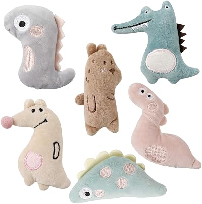 FANTESI 6 Pcs Cat Toys Kitten Chew Teeth Cleaning Plush Catnip Boredom Relief