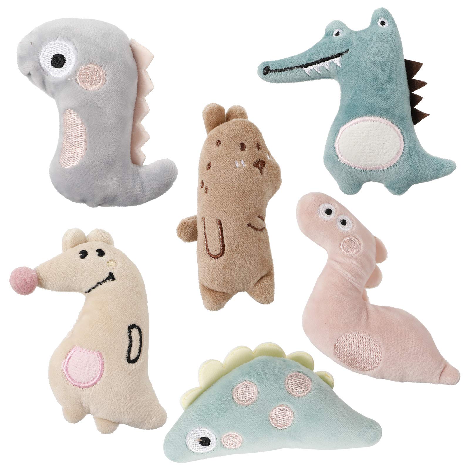 FANTESI 6 Pcs Cat Toys for Indoor Cats, Kitten Chew Toys with Catnip Self-Playing Catnip Chew Toys Soft Plush Cat Pillow Entertaining Toys for Pet Playing Chewing Grinding Claw Teeth Cleaning