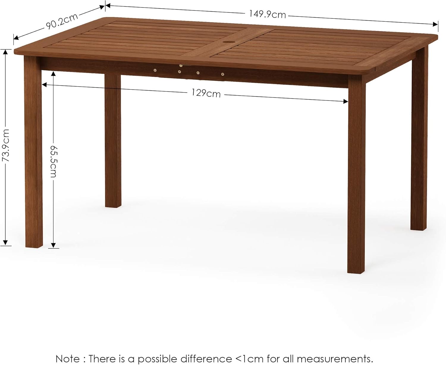 Furinno FG18070 Tioman Outdoor Dining Table, Natural : Garden & Outdoor