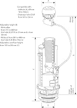 Siamp Optima 50 Flushing Mechanism White 32500007 WRAS Approved Dual Flush view 2