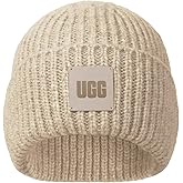 UGG Womens Chunky Rib Beanie with UGG Logo