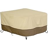 Classic Accessories Veranda Water-Resistant 42 Inch Square Fire Pit Table Cover, Outdoor Table Cover