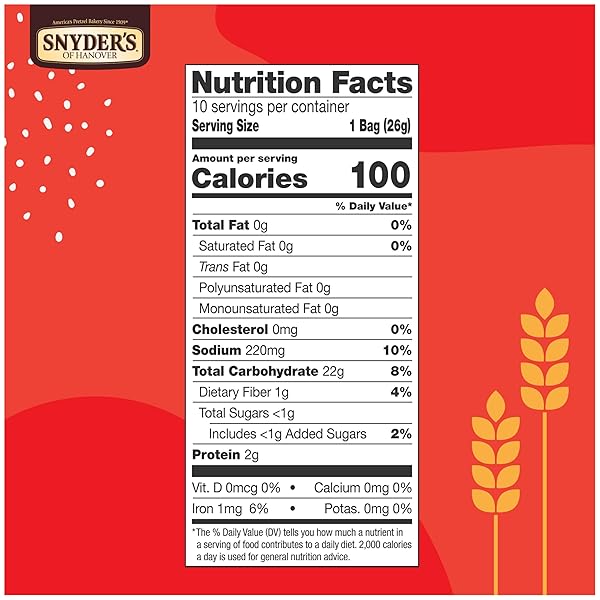 SNYDER’S OF HANOVER MINI PRETZELS, 10 COUNT 0.92 OZ