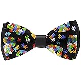 INWANZIClassic Adjustable Bow Tie for Men & Boys, Pre-Tied Party Bowtie (Colorful Autism Awareness)