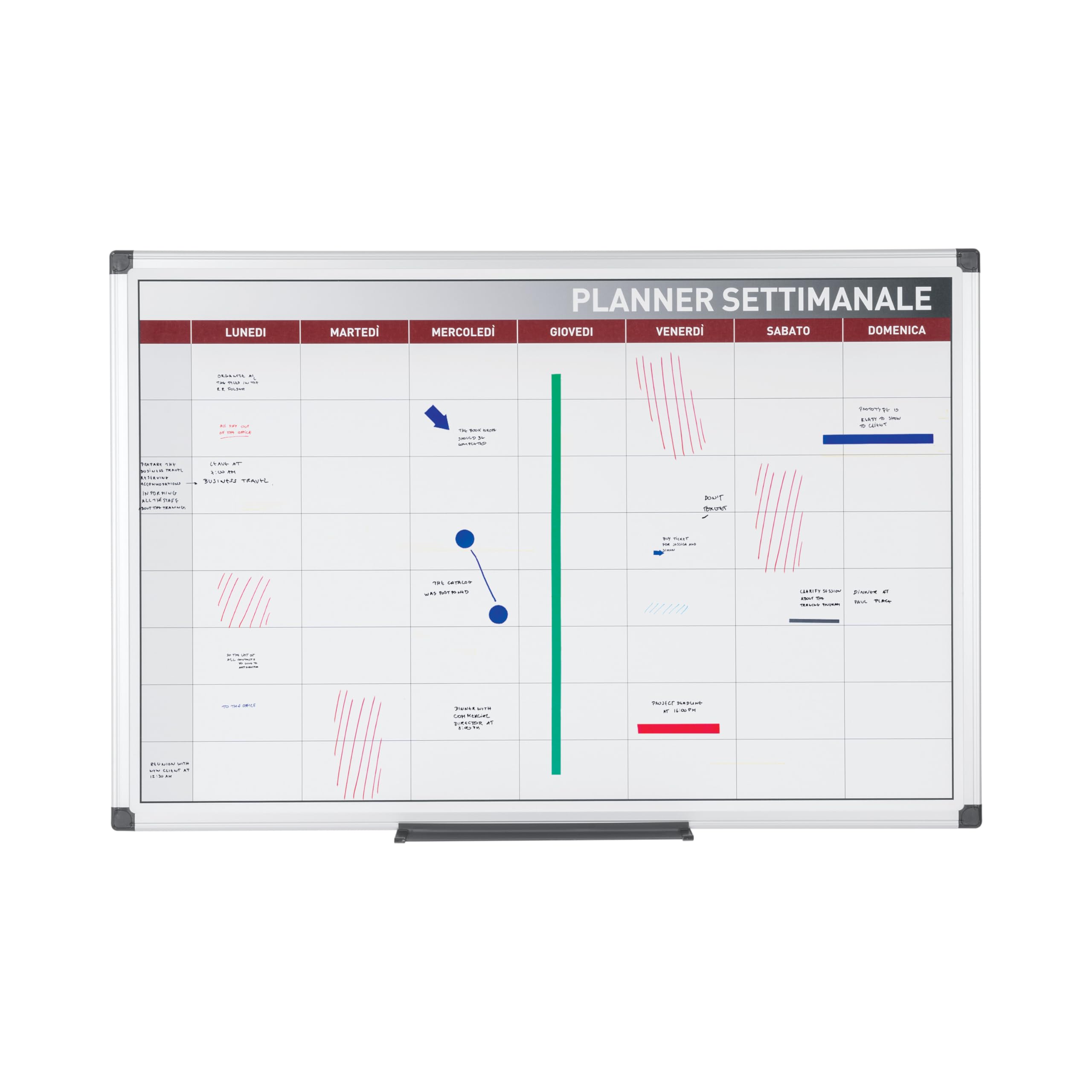 Bi-Office Magnetic Weekly Planner, 90 x 60 cm