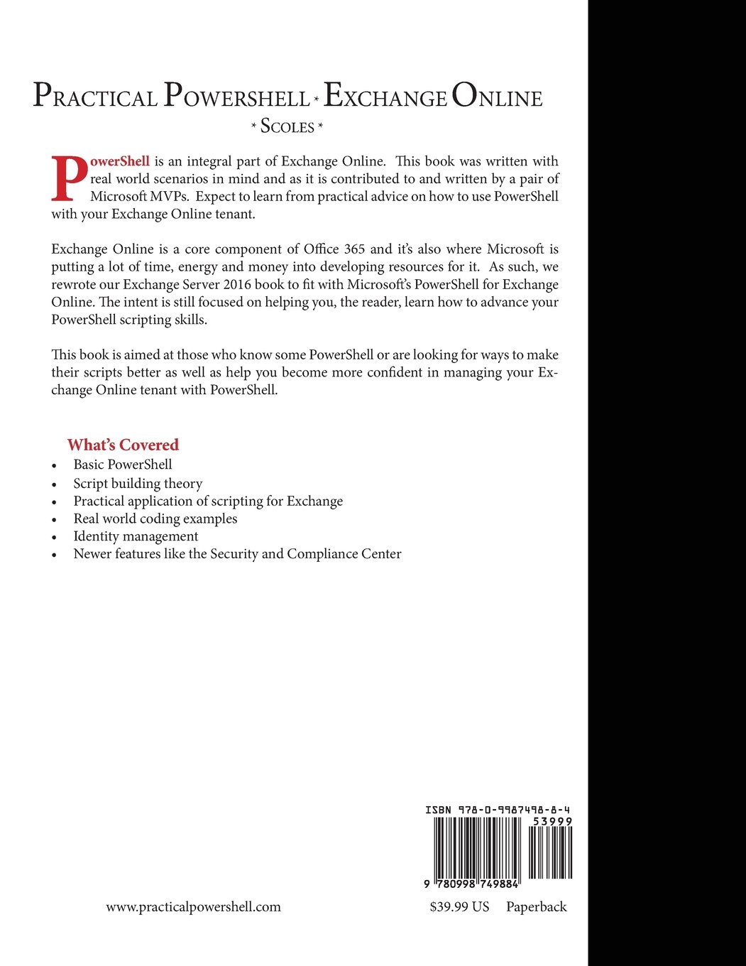 Amazon Practical Powershell Office 365 Exchange Online Scoles Damian Stork Dave C C Windows Programming