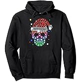 Sugar Skull with Santa Hat Merry Christmas Pajama Xmas Pullover Hoodie