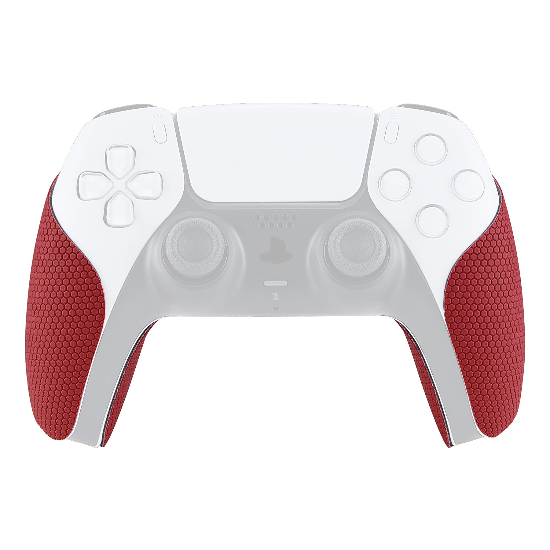 eXtremeRate PlayVital Red Anti-Skid Sweat-Absorbent Controller Grip for ps5 Controller, Professional Textured Soft Rubber Pads Handle Grips for ps5