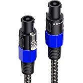 Cable Matters Premium Braided 12AWG Speaker Cable, 3ft | Compatible with Speakon NL4FC Port