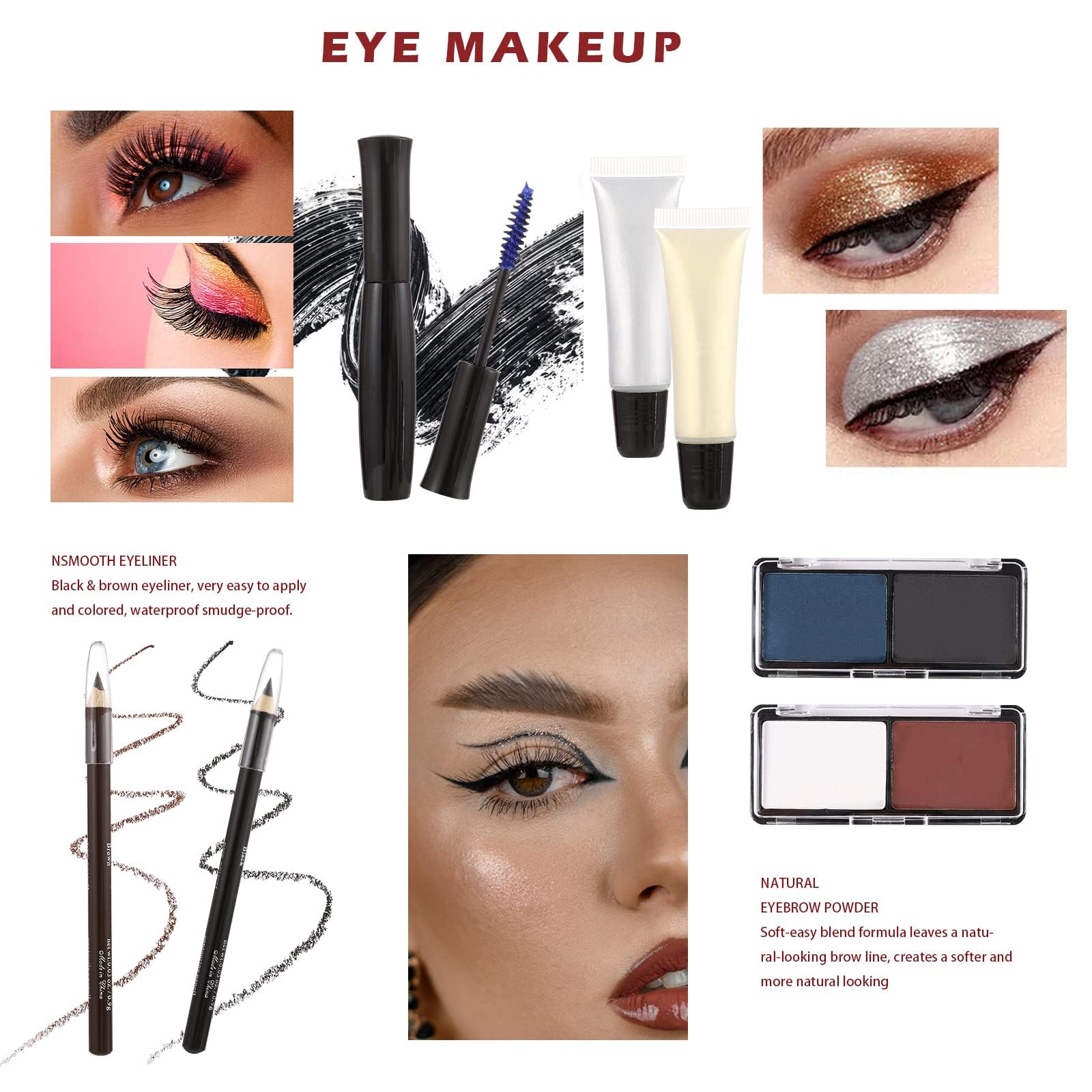 All in One Makeup Kit for Teens, 106 Pcs Professional Makeup Kit for Women Full Kit, Include Eyeshadow Palette, Lipstick Set, Concealer, Foundation, Lipgloss, Makeup Brush(Silver)