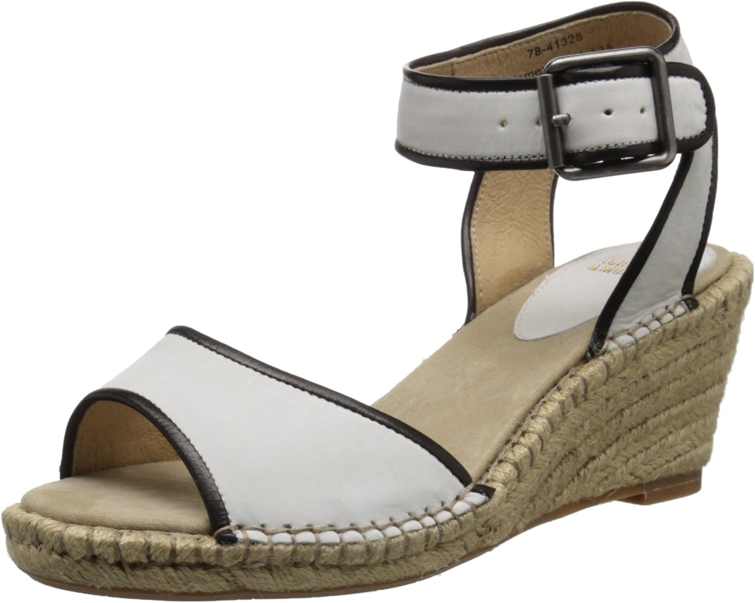 Johnston & Murphy Women's Angela Espadrille Wedge Sandal, White, 9.5 M